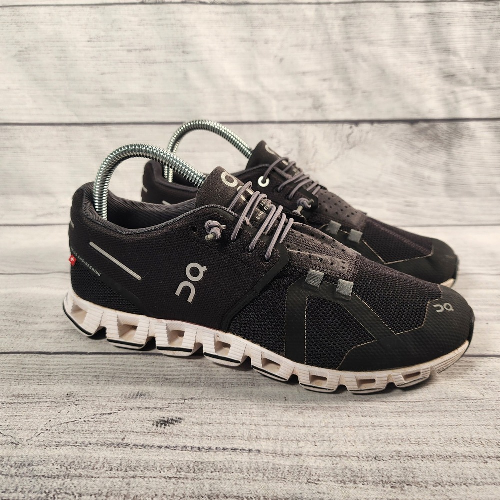 On Cloud Women's Size 8 Running Shoes Black White Mesh CloudTec Sneakers